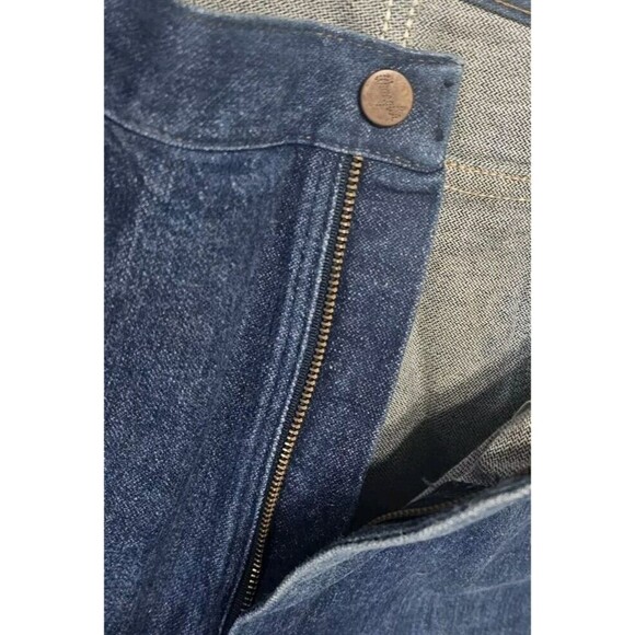 Wrangler Jeans Men 42x32 Blue Denim Dark Wash 13MWZ Cowboy Cut Orginal Fit - Picture 9 of 16